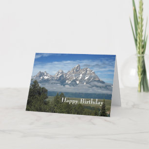 Majestic Teton Mountains Foto Verjaardag Kaart