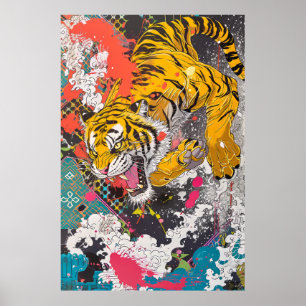 Majestic Tiger Art Poster - Gedetailleerde Wildlif