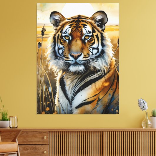 Majestic Tiger Canvas Afdruk (Insitu (Woonkamer))