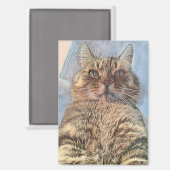 Majestic Tiger Cat Magneet (Voorkant / Achterkant)