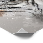 Majestic Tiger Head Face waterverf olieverfschilde Poster (Hoek)