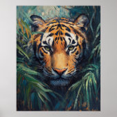 Majestic Tiger in Jungle Foliage Poster (Voorkant)