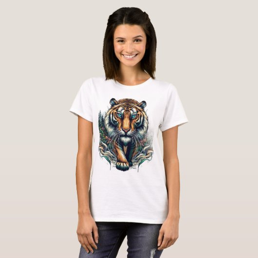 Majestic Tiger - Koning van het Oerwoud T-shirt (Voorkant volledig)