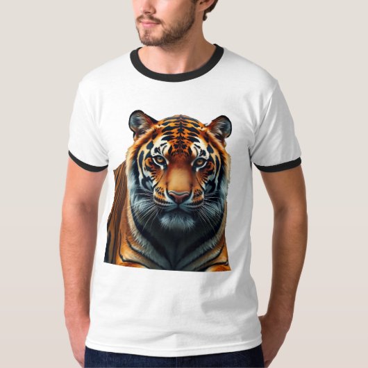 Majestic Tiger Mannen Basic Ringer T-shirt (Voorkant)