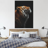 Majestic Tiger Portrait, Strength Royal Confidence Canvas Afdruk (Insitu (Slaapkamer))