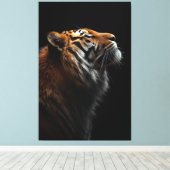 Majestic Tiger Portrait, Strength Royal Confidence Canvas Afdruk (Insitu (Houten vloer))