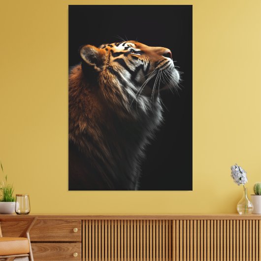 Majestic Tiger Portrait, Strength Royal Confidence Canvas Afdruk (Insitu (Woonkamer))
