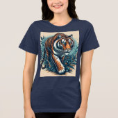 "Majestic Tiger – Power and Grace in Motion" Tri-Blend Shirt (Voorkant)