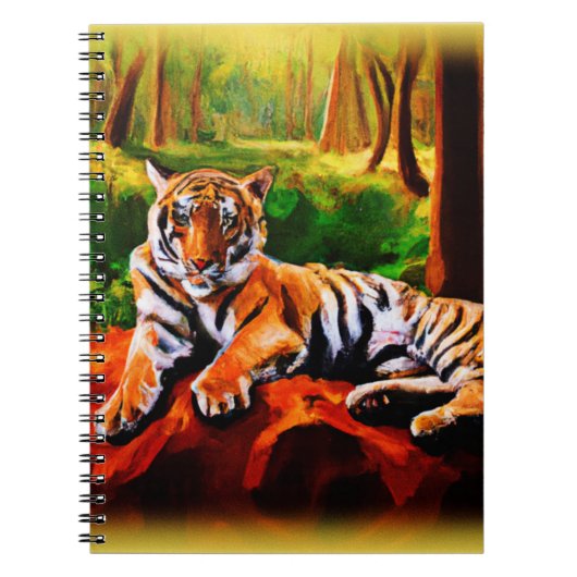 "Majestic Tiger Resting in the Wild". Bestel nu Notitieboek (Voorkant)