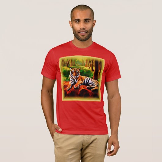 "Majestic Tiger Resting in the Wild". Bestel nu T-shirt (Voorkant volledig)