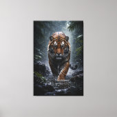 Majestic Tiger – Silent Power in the Rain Canvas Afdruk (Voorkant)