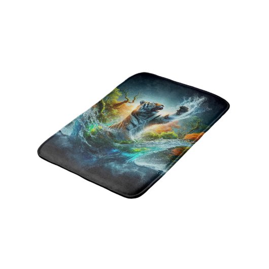 Majestic Tiger Splash Fantasy Wildlife Nature Badmat (Gekanteld)