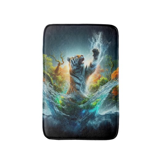 Majestic Tiger Splash Fantasy Wildlife Nature Badmat (Voorkant Verticaal)