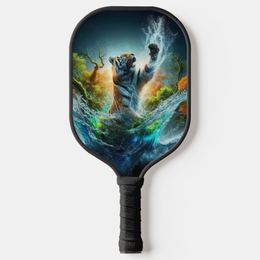 Majestic Tiger Splash Fantasy Wildlife Nature Pickleball Paddle (Voorkant)