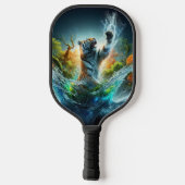 Majestic Tiger Splash Fantasy Wildlife Nature Pickleball Paddle (Achterkant)