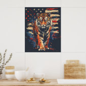 Majestic Tiger Standing Trots door Amerikaanse Vla Poster (Keuken)