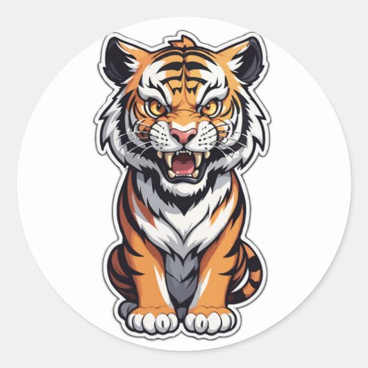Majestic Tiger Sticker - Laat de ongetemde kracht  (Voorkant)