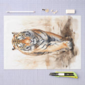 Majestic Tiger Walk Waterverf Illustratie Tissuepapier (Craft)