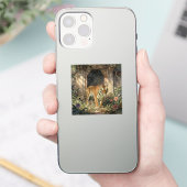 Majestic Tiger Walking in the Ancient Dunes Sticker (Telefoon)