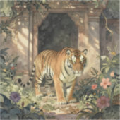 Majestic Tiger Walking in the Ancient Dunes Sticker (Voorkant)