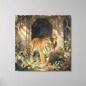 Majestic Tiger Walking through Ancient Dunes Canvas Afdruk (Voorkant)