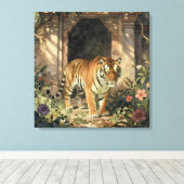 Majestic Tiger Walking through Ancient Dunes Canvas Afdruk (Insitu (Houten vloer))