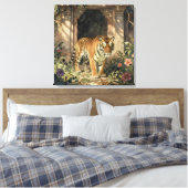 Majestic Tiger Walking through Ancient Dunes Canvas Afdruk (Insitu (Slaapkamer))