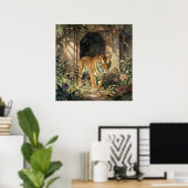 Majestic Tiger Walking through Ancient Dunes Poster (Thuiskantoor)