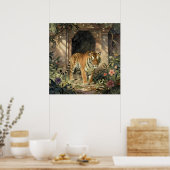 Majestic Tiger Walking through Ancient Dunes Poster (Keuken)
