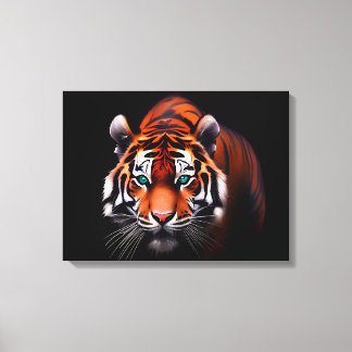 Majestic Tijger in een donker Canvas Afdruk
