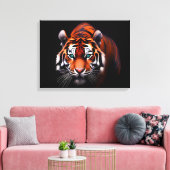 Majestic Tijger in een donker Canvas Afdruk (Insitu (Woonkamer))