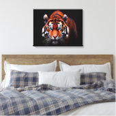Majestic Tijger in een donker Canvas Afdruk (Insitu (Slaapkamer))