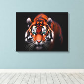 Majestic Tijger in een donker Canvas Afdruk (Insitu (Houten vloer))