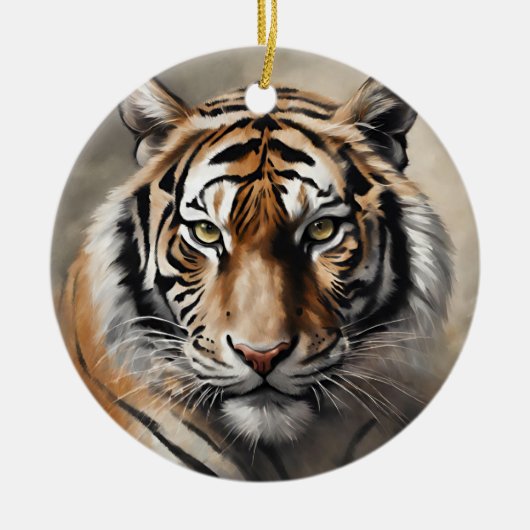 Majestic Tijger Portret Keramisch Ornament (Voorkant)