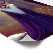 Majestic-tovenaar Fox met een paarse tovenaar Poster (Hoek)