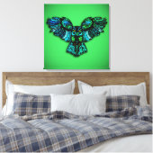 Majestic Tribal Owl Canvas Afdruk (Insitu (Slaapkamer))