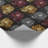 Majestic Trio Lions Pattern Cadeaupapier (Hoek)