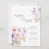 Majestic tuin Wildbloemen Lavendel bruiloft Kaart (Voorkant)