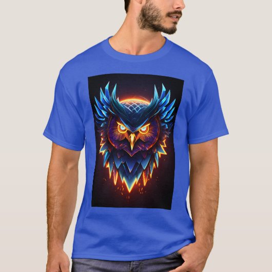 Majestic Uil Head Print T-shirt .-Natuur geïnspire (Voorkant)