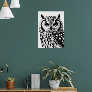 Majestic Uil Portrait Poster Aangepaste grootte