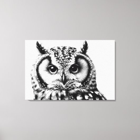 Majestic Uil Portret 36x24" Groot Canvas Afdruk (Voorkant)