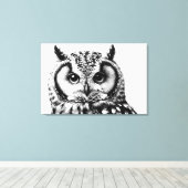 Majestic Uil Portret 36x24" Groot Canvas Afdruk (Insitu (Houten vloer))
