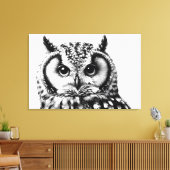 Majestic Uil Portret 36x24" Groot Canvas Afdruk (Insitu (Woonkamer))