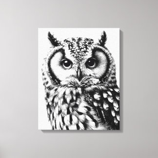 Majestic Uil Portret Custom Size op Canvas Afdruk