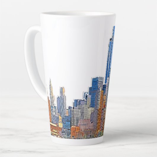 Majestic Uitzicht van New York City Skyline artist Latte Mok (Linkerhoek)