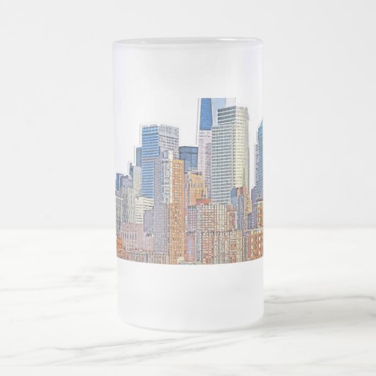 Majestic Uitzicht van New York City Skyline artist Matglas Bierpul (Center)