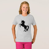 Majestic Unicorn Art Girl's grijs T-shirt van Mei  (Voorkant volledig)