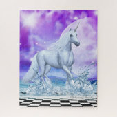 Majestic Unicorn Dansin in het water Legpuzzel (Verticaal)