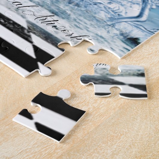 Majestic Unicorn Dansin in het water Legpuzzel (Zijkant)