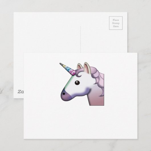 Majestic Unicorn Emoji Briefkaart (Voorkant / Achterkant)